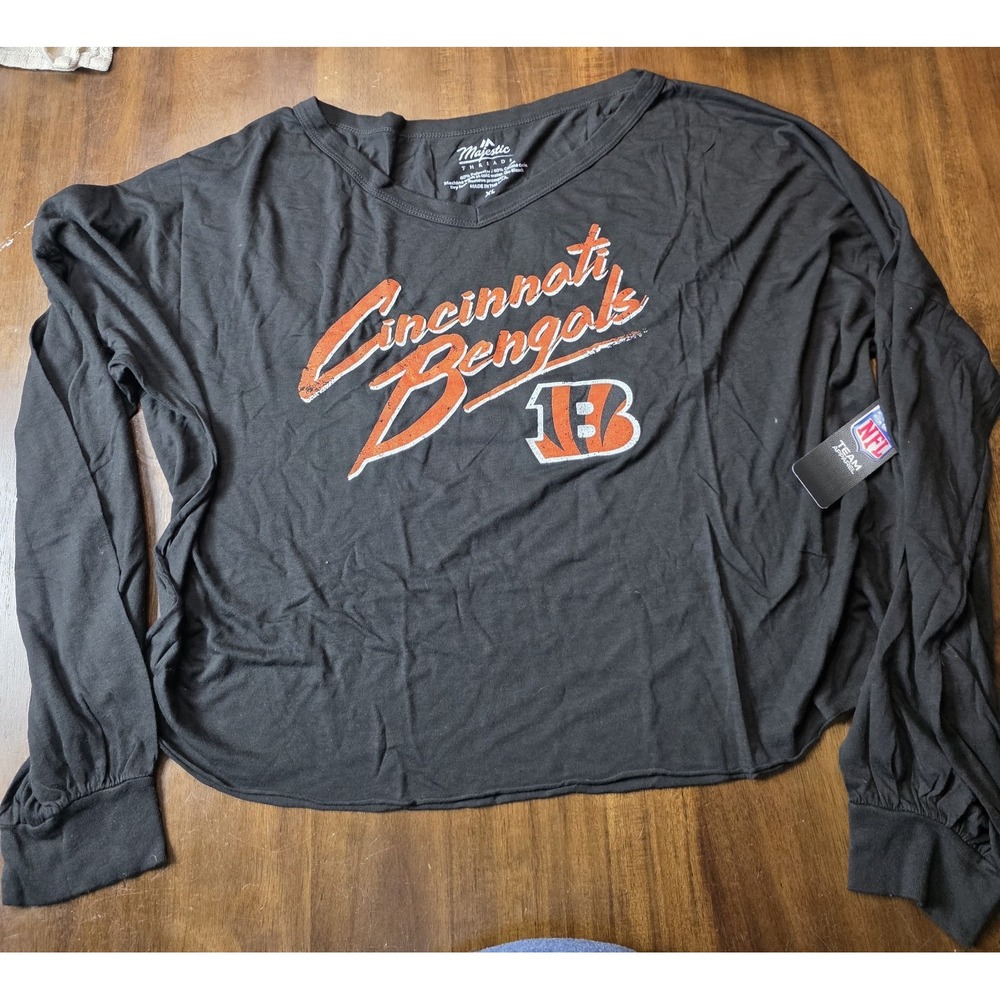 Cincinnati Bengals Joe Burrow #9 Majestic Threads Womens XL Long Sleeve NWT